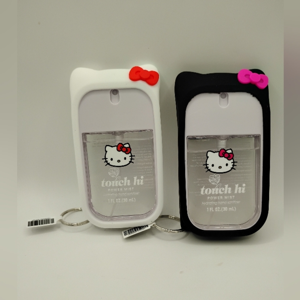 (2)Hello Kitty Berry Bliss Hydrating Mist Hand Sanitizer & Silicone Covers BNWT